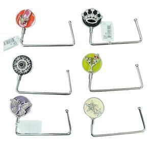 SPRING STREET LOT OF 6 BLING PURSE BAG HOOK HOLDERS MIXED DESIGNS NEW